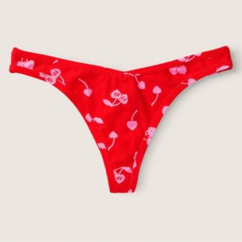 PINK Victoria's Secret Red and Pink Cherry Panties